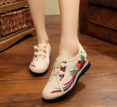 Metaliniai seno Pekino audinio batai Moteriški batai žemakulniai Lininiai drobiniai moteriški batai Laisvalaikiai, patogūs, lengvi Oksfordo batai