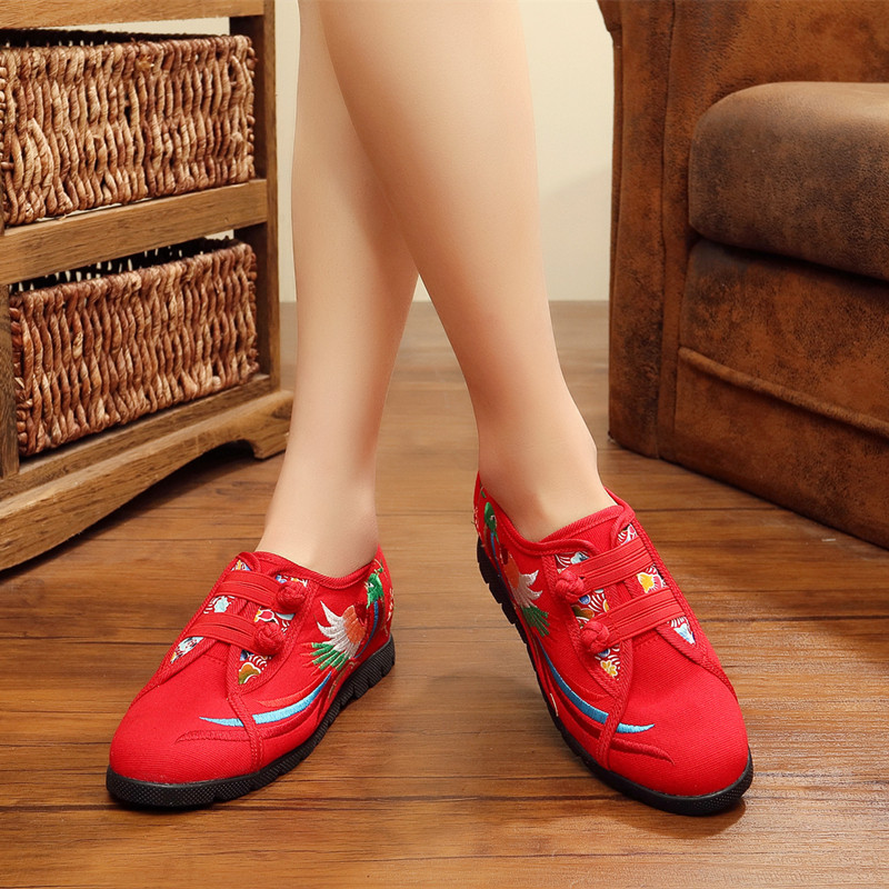 Metaliniai seno Pekino audinio batai Moteriški batai žemakulniai Lininiai drobiniai moteriški batai Laisvalaikiai, patogūs, lengvi Oksfordo batai