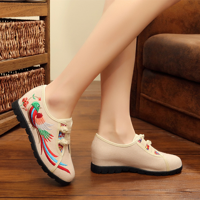 Metaliniai seno Pekino audinio batai Moteriški batai žemakulniai Lininiai drobiniai moteriški batai Laisvalaikiai, patogūs, lengvi Oksfordo batai