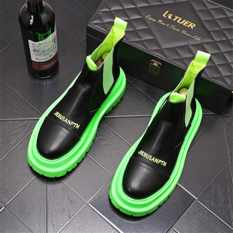 Őszi férfi alkalmi tornacipők PU vaskos platós bokacsizmák magas kivágású patchwork tornacipők férfi lélegző sportcipők 39-44