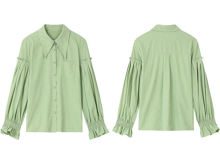 Prancūziški persikų aksominiai ilgomis pūkuotomis rankovėmis, 2023 m. rudens, žiemos naujiena, palaidinė, prašmatni palaidinė