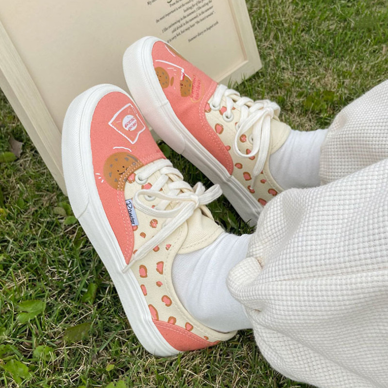 Pantofi de pânză pentru femei, primăvară, vară 2022, imprimeu graffiti, cu șireturi, pantofi vulcanizați, ocazionali, femei, pantofi dulci de designer
