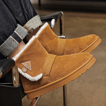 Мъжки ботуши 2022 Зимни ботуши за сняг Плюшени топли ботуши за глезени на открито Удобни къси ботуши Висококачествени памучни обувки