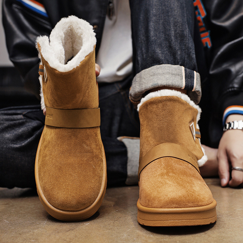 Ανδρικές μπότες 2022 Χειμερινές μπότες χιονιού βελούδινες ζεστές μπότες αστραγάλου εξωτερικού χώρου Άνετα κοντές μπότες Υψηλής ποιότητας βαμβακερά παπούτσια