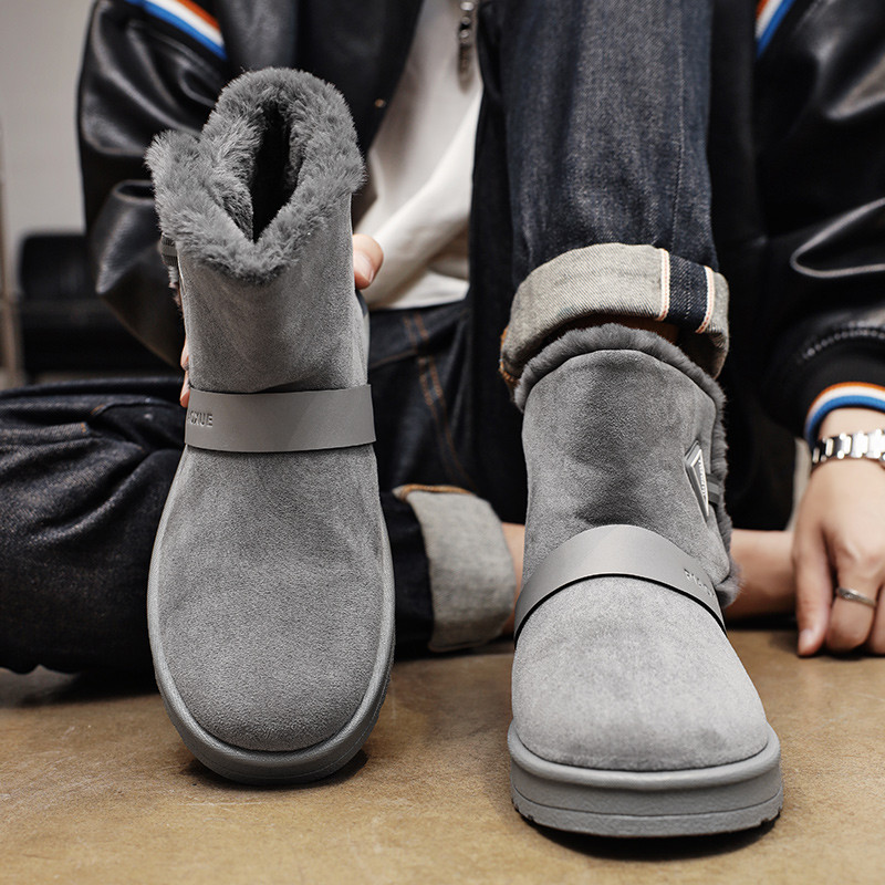 Ανδρικές μπότες 2022 Χειμερινές μπότες χιονιού βελούδινες ζεστές μπότες αστραγάλου εξωτερικού χώρου Άνετα κοντές μπότες Υψηλής ποιότητας βαμβακερά παπούτσια