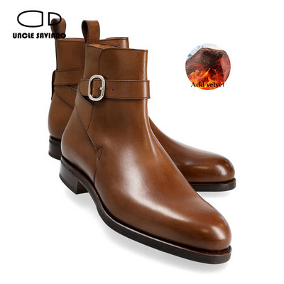 Unchiul Saviano Cizme de iarnă pentru bărbați Pantofi Adaugă Cizme de lucru din catifea Designer de modă Pantofi clasici simpli pentru bărbați nti-alunecare