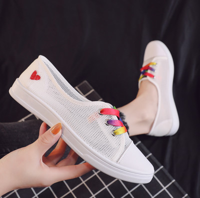 Ženske ležerne ravne cipele za 2023. Nove ljetne bijele tenisice Modni trend Crno-bijele ravne cipele Omladinska kampus djevojka s plitkim ustima