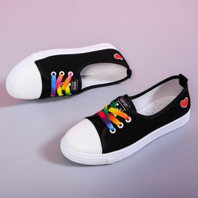 Ženske ležerne ravne cipele za 2023. Nove ljetne bijele tenisice Modni trend Crno-bijele ravne cipele Omladinska kampus djevojka s plitkim ustima