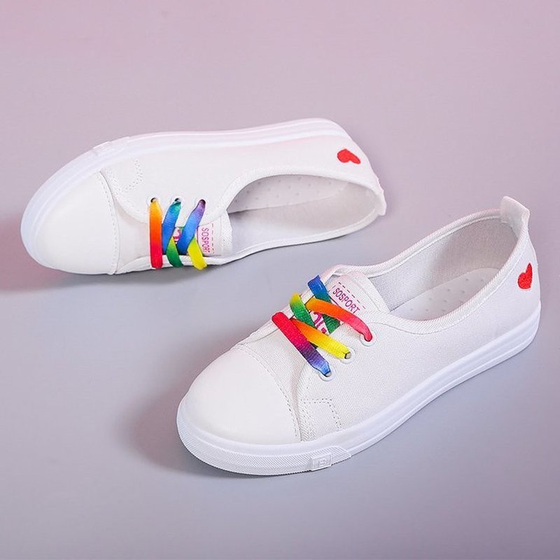 Ženske ležerne ravne cipele za 2023. Nove ljetne bijele tenisice Modni trend Crno-bijele ravne cipele Omladinska kampus djevojka s plitkim ustima