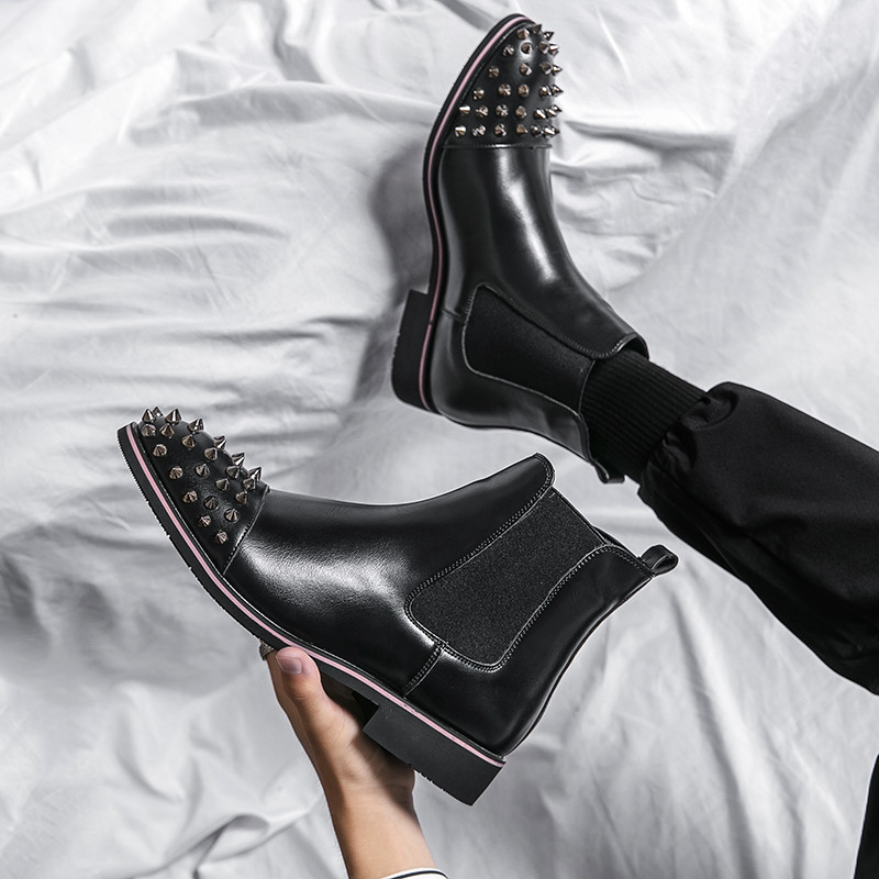 Νέα Μαύρα Πιτσίνια Μόδας Ανδρικά Μπότες Chelsea Business Slip-On Ανδρικά παπούτσια Oxfords Luxury Designer Δερμάτινα Επίσημα Παπούτσια Ανδρικά παπούτσια