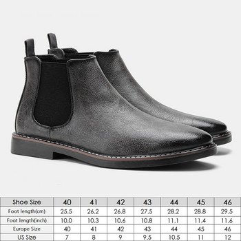 Мъжки ретро кожени ботуши Челси 40-46 Най-висококачествени мъжки ботуши Марка ръчно изработени обувки за мъже #KD5241