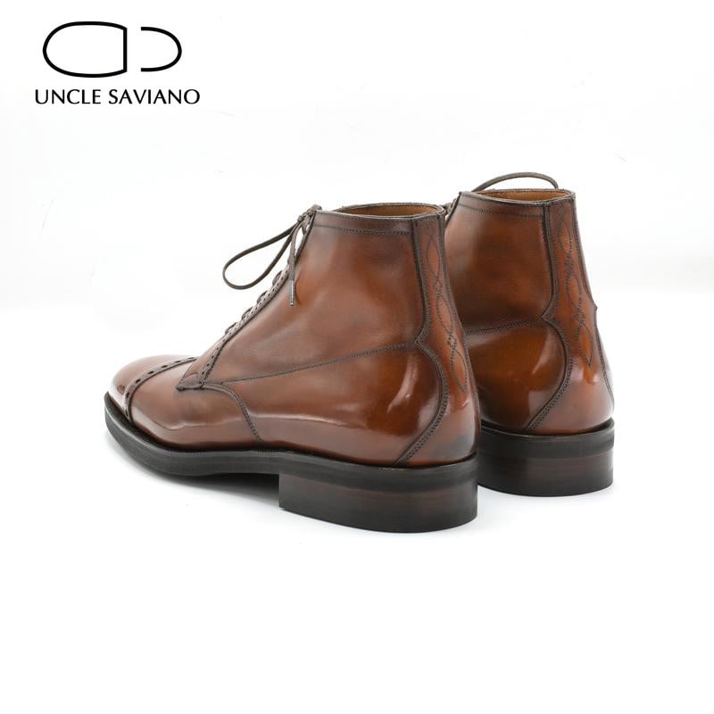 Uncle Saviano Brogue Zimske muške čizme na vezanje Cipele koje se ne kližu s dodatkom baršuna Radne čizme od kože Modne dizajnerske cipele Muške
