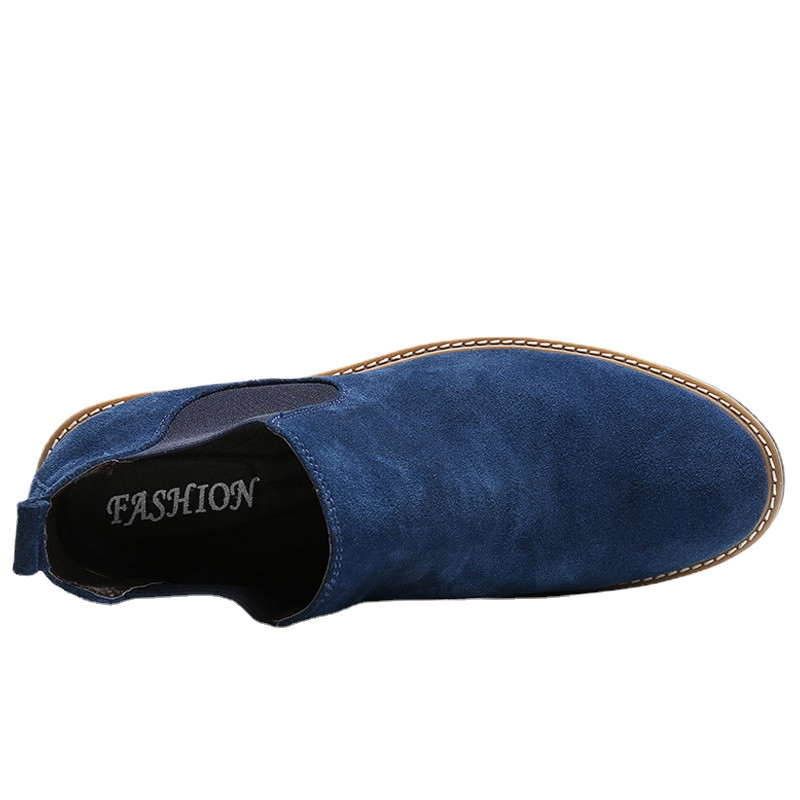 Ghete de motocicletă pentru bărbați de înaltă tendință Ghete Chelsea din piele intoarsa de înaltă calitate Cizme pentru bărbați de toamnă la modă respirabile pentru bărbați