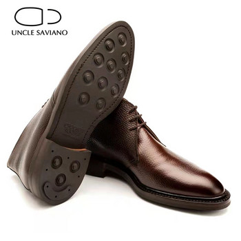 Uncle Saviano Ботуши Дерби Обувки Мъжка рокля Официална сватба Кумски обувки Оригинални бизнес дизайнерски мъжки обувки от кожа