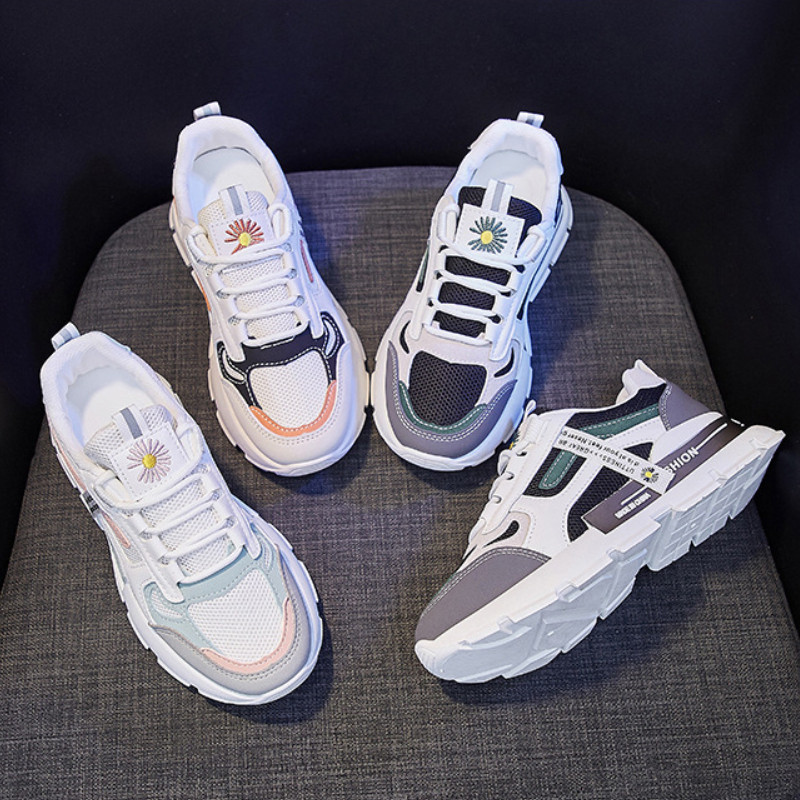 Ženske tenisice Tenis Ženske male vezene tratinčice Prozračna mreža Ležerne sportske trčanje Luksuzne dizajnerske vulkanizirane cipele