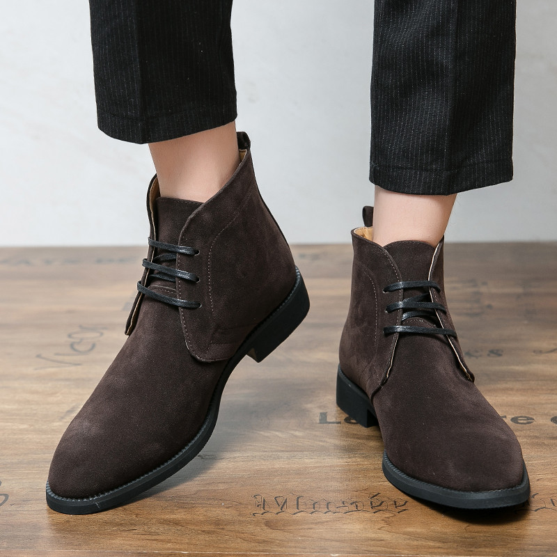 χειμερινές μπότες Chelsea Ανδρικές μπότες Faux Suede μονόχρωμο Κλασικό Business Casual Ευέλικτο βρετανικό στυλ Slip-On μποτάκι αστραγάλου