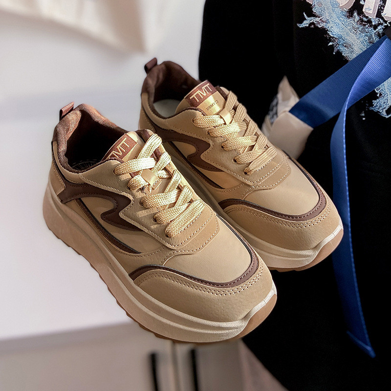 Moteriški laisvalaikio sportiniai batai Moteriški, kvėpuojanti platforma, vulkanizuoti batai, moteriški madingi tenisai moteriški suvarstomi juodi zapatilija