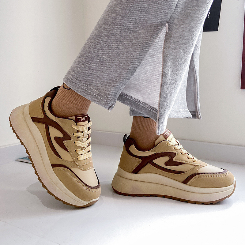 Moteriški laisvalaikio sportiniai batai Moteriški, kvėpuojanti platforma, vulkanizuoti batai, moteriški madingi tenisai moteriški suvarstomi juodi zapatilija