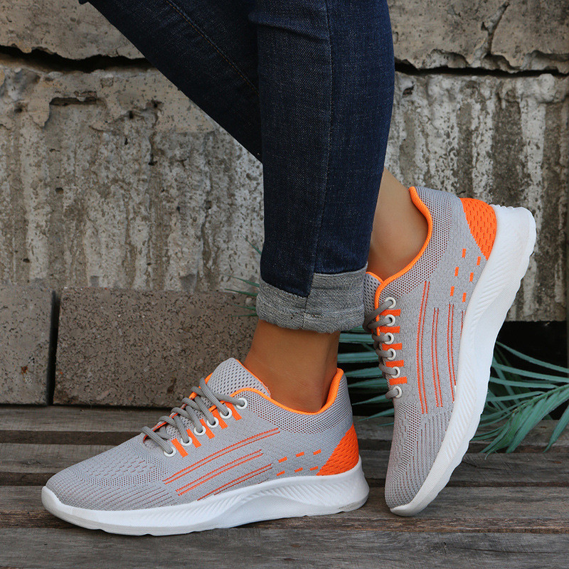 2023. Nove vanjskotrgovinske pletene jednostruke cipele velike veličine Ženske ravne ležerne sportske cipele sa šiljcima od čipke Ženske