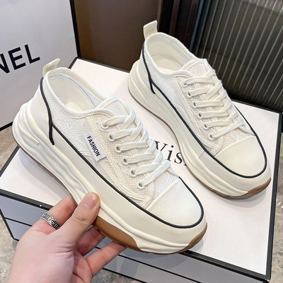 2023 Chunky Dad Shoes Ženske tenisice s platformom s debelim dnom Ženske platnene cipele za slobodno vrijeme Zapatos De Mujer Cipele s potpeticama Za party visoke pete