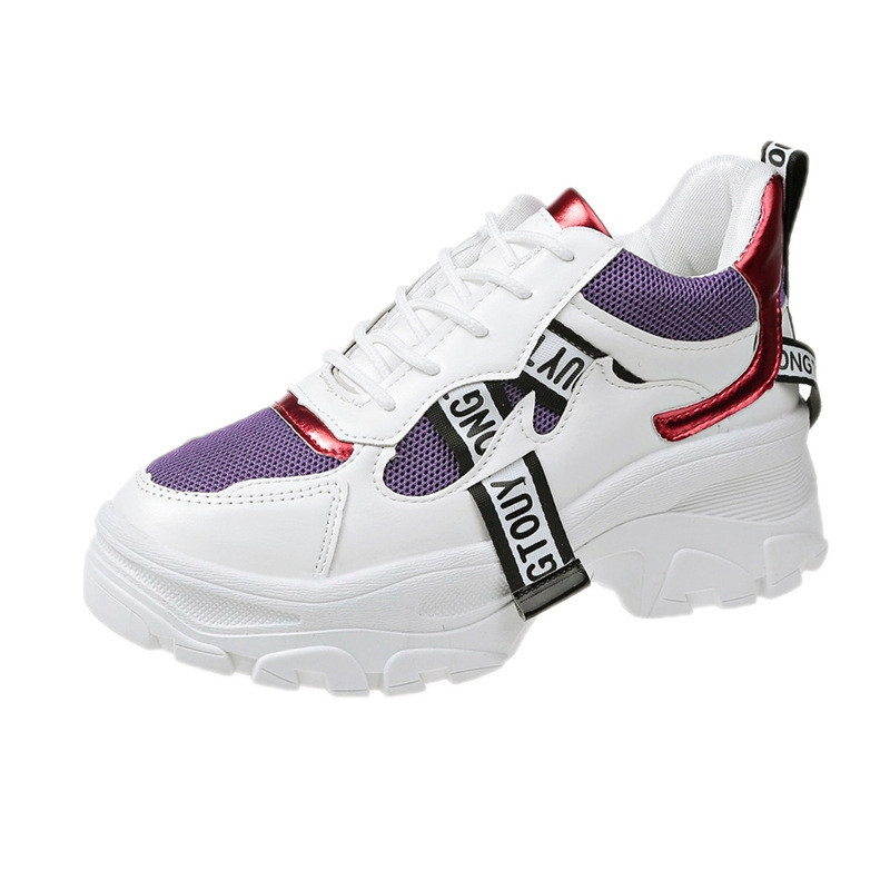 Dámske topánky s hrubou podrážkou, sieťované, červené, kórejské študentské športové topánky, 2021, nové, ležérne dámske topánky, veľkoobchod