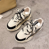 Ženske tenisice Modne mrežaste debele tenisice Cipele za slobodno vrijeme Cipele s duplim vezicama na rasklapanje Udobne bijele cipele s platformom 2022 Novo