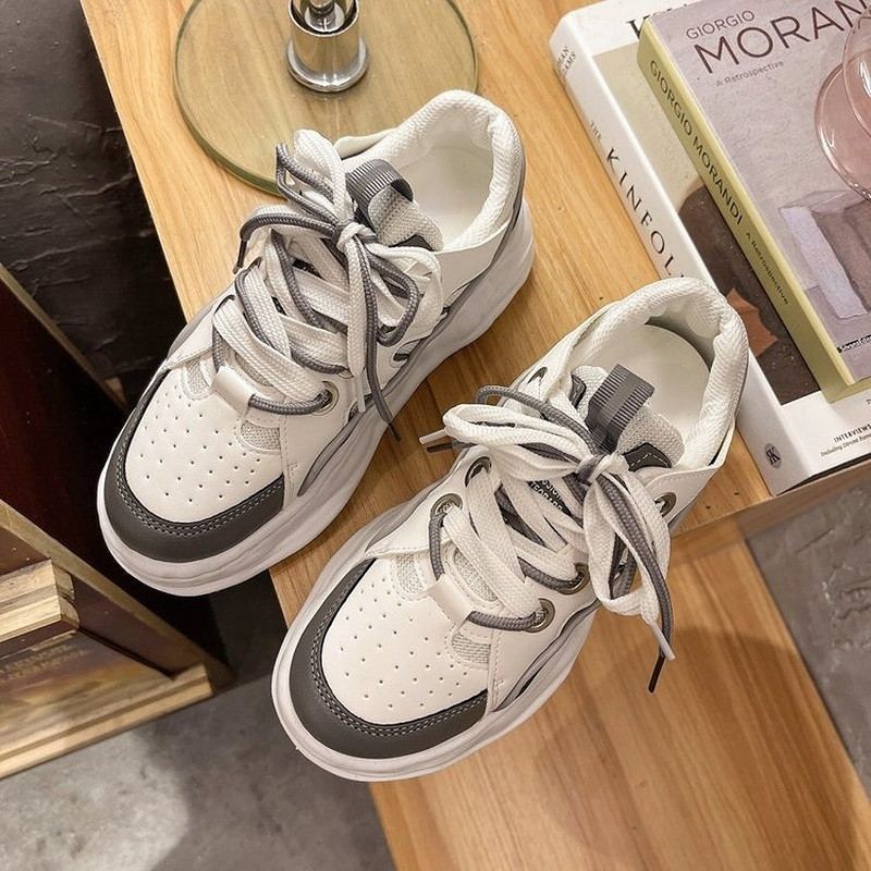 Ženske tenisice Modne mrežaste debele tenisice Cipele za slobodno vrijeme Cipele s duplim vezicama na rasklapanje Udobne bijele cipele s platformom 2022 Novo