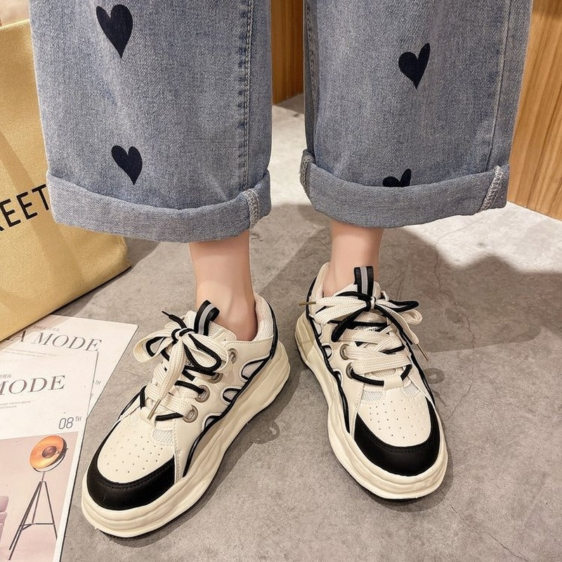 Ženske tenisice Modne mrežaste debele tenisice Cipele za slobodno vrijeme Cipele s duplim vezicama na rasklapanje Udobne bijele cipele s platformom 2022 Novo