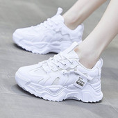 Dad Chunky Sneakers Ležerne vulkanizirane cipele Ženske zimske tenisice s visokom platformom Femme Bijele košaraste tenisice na vezanje Ženske 2024.