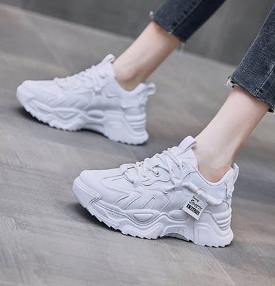 Dad Chunky Sneakers Ležerne vulkanizirane cipele Ženske zimske tenisice s visokom platformom Femme Bijele košaraste tenisice na vezanje Ženske 2024.