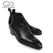 Unchiul Saviano Rochie Oxford High Top din piele Cizme de iarnă pentru bărbați lucrate manual Pantofi Adaugă Cizme de lucru din catifea Pantofi de designer de modă pentru bărbați