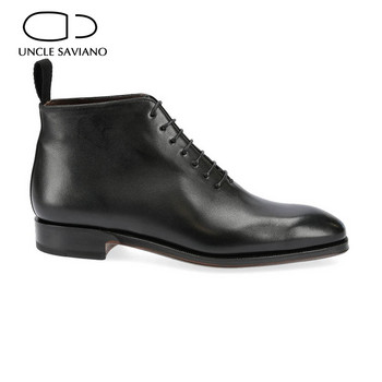 Uncle Saviano Oxford Dress High Top Leather Ръчно изработени зимни мъжки ботуши Обувки Добавете кадифени работни ботуши Модни дизайнерски обувки Мъжки