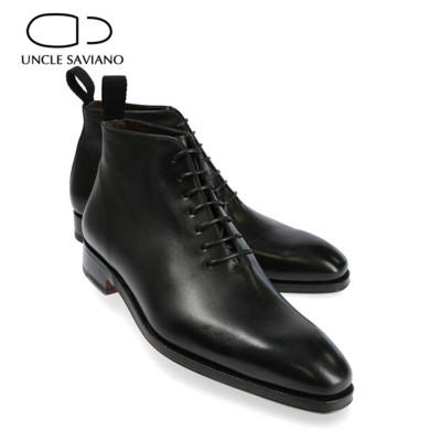 Unchiul Saviano Rochie Oxford High Top din piele Cizme de iarnă pentru bărbați lucrate manual Pantofi Adaugă Cizme de lucru din catifea Pantofi de designer de modă pentru bărbați