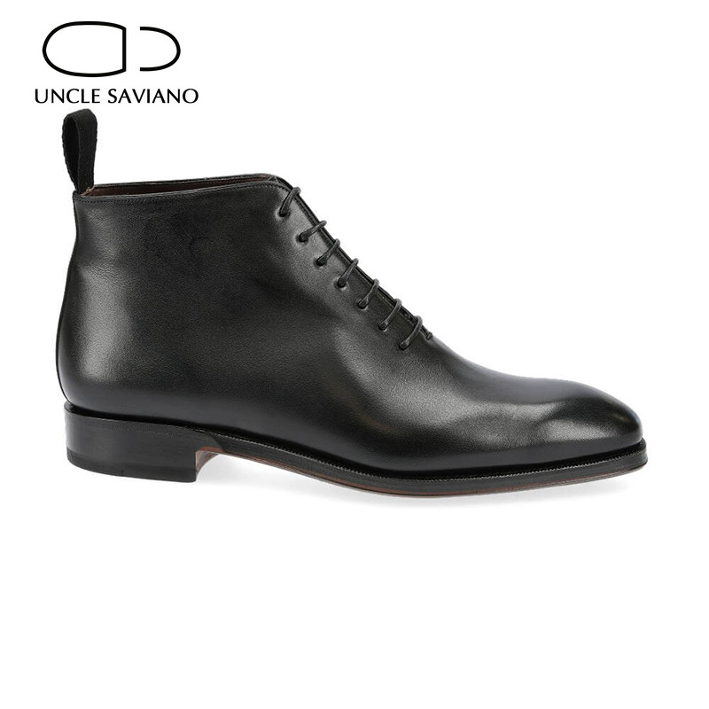 Unchiul Saviano Rochie Oxford High Top din piele Cizme de iarnă pentru bărbați lucrate manual Pantofi Adaugă Cizme de lucru din catifea Pantofi de designer de modă pentru bărbați