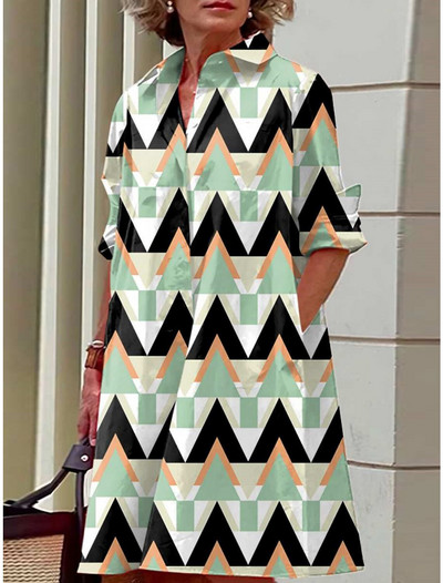 S-5Xl Ljetna košulja haljina Bijelo plave večernje vintage haljine za zabave Ekstra duge ženske široke haljine Samo haljine s uzorkom seladona