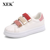 XEK āķa cilpa sieviešu apavi elpojoši balti apavi jauktu krāsu audumi modes apavi šūšana gumijas kedas sievietēm ZLL42