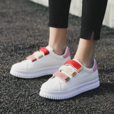 XEK āķa cilpa sieviešu apavi elpojoši balti apavi jauktu krāsu audumi modes apavi šūšana gumijas kedas sievietēm ZLL42