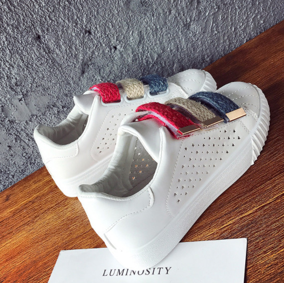 XEK āķa cilpa sieviešu apavi elpojoši balti apavi jauktu krāsu audumi modes apavi šūšana gumijas kedas sievietēm ZLL42