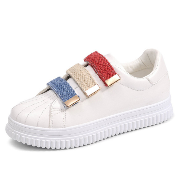 XEK āķa cilpa sieviešu apavi elpojoši balti apavi jauktu krāsu audumi modes apavi šūšana gumijas kedas sievietēm ZLL42