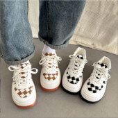 2023. gada jaunas plānas dēļa kurpes biezas zoles daudzpusīgas elpojošas audekla mazas baltas kurpes cute lielas kurpes