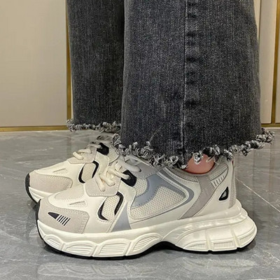 Jesenske ženske luksuzne debele tenisice 2023. Mrežaste prozračne cipele za žene Sportske trčanje Ležerne ženske cipele za fitnes Vulkanizirane cipele