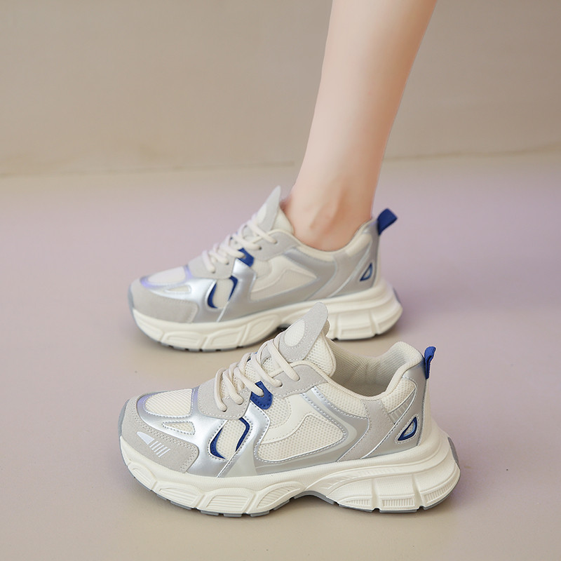 Jesenske ženske luksuzne debele tenisice 2023. Mrežaste prozračne cipele za žene Sportske trčanje Ležerne ženske cipele za fitnes Vulkanizirane cipele