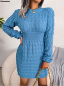 Noua rochie de pulover din tricot cu cablu, toamna iarna, pulover cu mâneci lungi, mini rochie sexy, bodycon, rochii