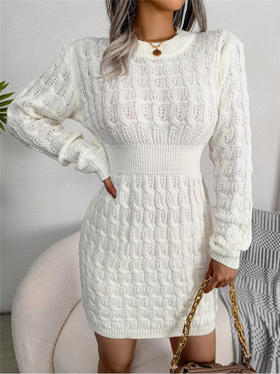 Noua rochie de pulover din tricot cu cablu, toamna iarna, pulover cu mâneci lungi, mini rochie sexy, bodycon, rochii