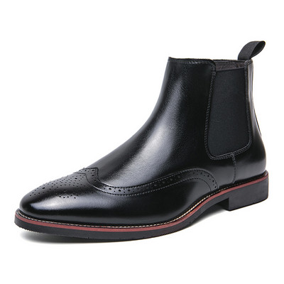 Ανδρικές μπότες Chelsea σε βρετανικό στιλ Ανδρικές μπότες Ankel Μόδα ρετρό μπρουζ επαγγελματικές μπότες φορέματος Antumn Bota Masculina Plus μέγεθος 38-46