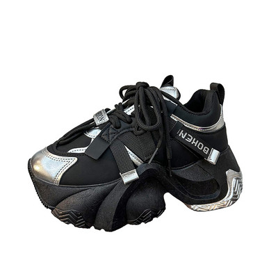 Ženske tenisice s platformom 2023. Nove debele ležerne udobne cipele Sportske ženske cipele na vezanje za van, ženske vulkanizirane cipele