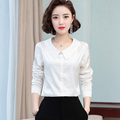 Uredske ženske radne košulje ženske bluze elegantne čvrste satenske svilene košulje ženske majice s dijamantnim gumbima osnovna odjeća za sve vrste košulja