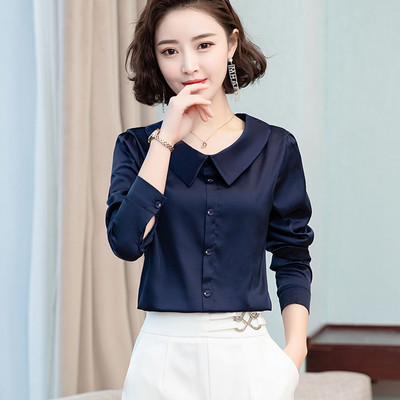 Uredske ženske radne košulje ženske bluze elegantne čvrste satenske svilene košulje ženske majice s dijamantnim gumbima osnovna odjeća za sve vrste košulja