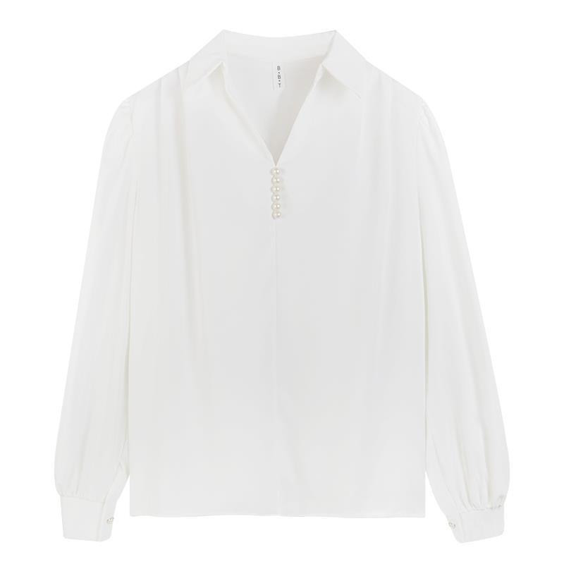 Γυναικείες μπλούζες ανοιξιάτικου φθινοπώρου πουκάμισα Γυναικεία casual μακρυμάνικη λαιμόκοψη σε μονόχρωμες μπλούζες ZZ2082