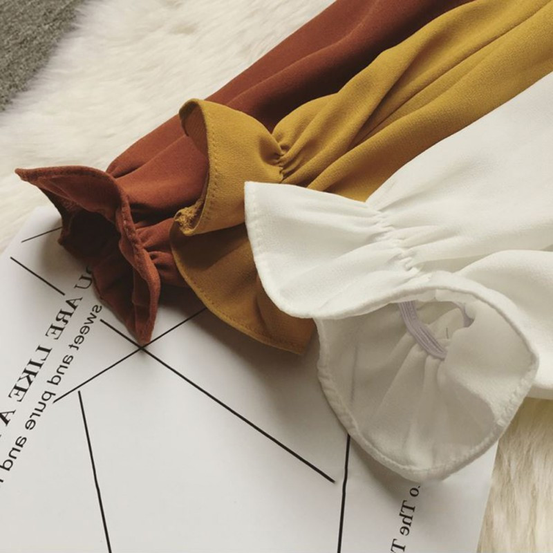 Elegants sieviešu krekls ar garām piedurknēm slaids krekls pavasara modes bantes šifona blūze biroja dāmu formāla lielizmēra topi Dzeltens